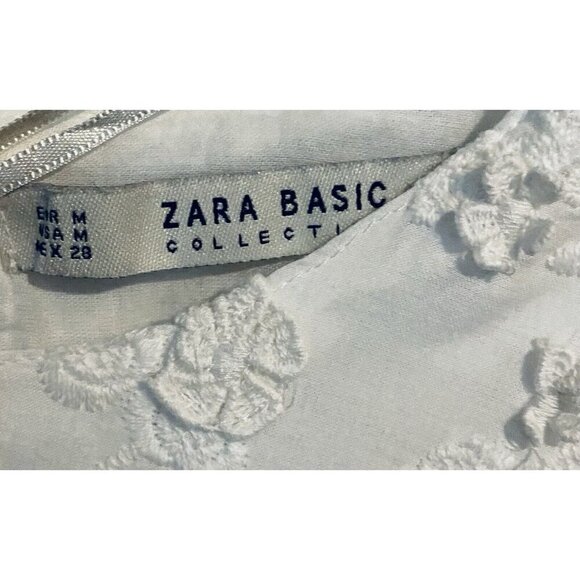 Zara Dress Womens Medium Ivory Crochet Lace Trim Open Back Cottagecore Fairy - Picture 9 of 9